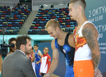 İdman gimnastikası üzrə 22-ci Bakı Çempionatı və Birinciliyi. Kişilər arasında çoxnövçülük finalı və mükafatlandırma mərasimi. Bakı, Azərbaycan, 03 oktyabr 2015